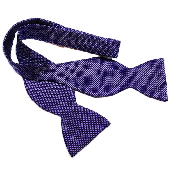 Carrot & Gibbs Other - Carrot & Gibbs Handmade Pure Silk Purple Geometric Adjustable Bow Tie USA